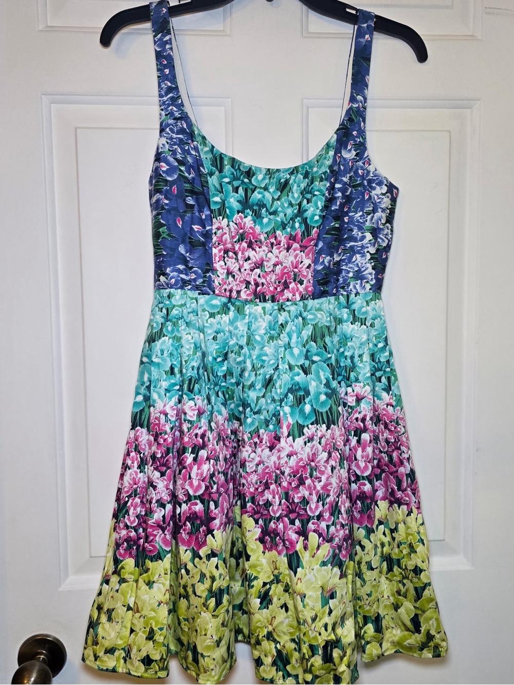 ABS by Allen Schwartz Multicolor Floral Fit & Flare Mini Dress Pleated Sz 2